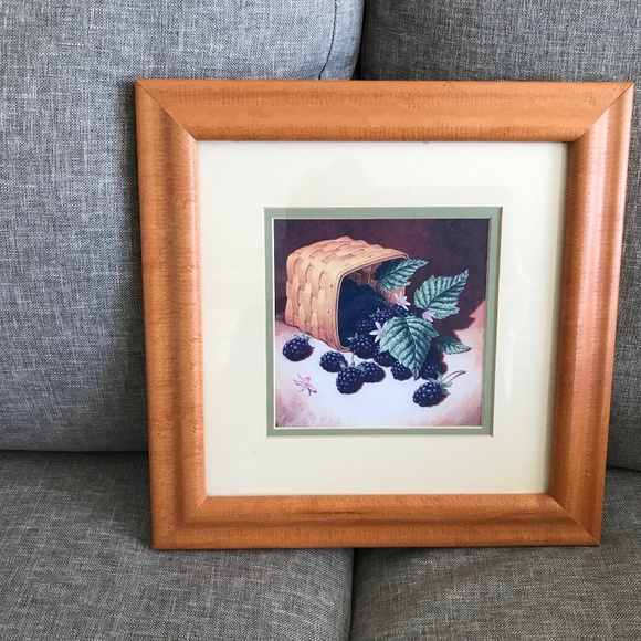 1999 Longaberger Basket Fruit Medley Blackberry Framed Print - Picture 1 of 4
